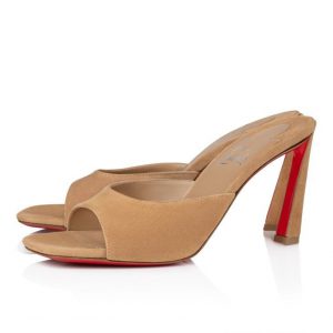 Christian Louboutin Mules Condora 85 mm en veau velours lionne
