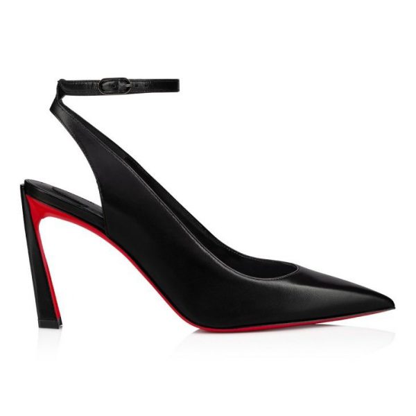 Christian Louboutin Condora Sling 100 mm Escarpins Cuir Noir – Image 2