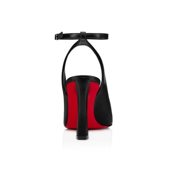 Christian Louboutin Condora Sling 100 mm Escarpins Cuir Noir – Image 3
