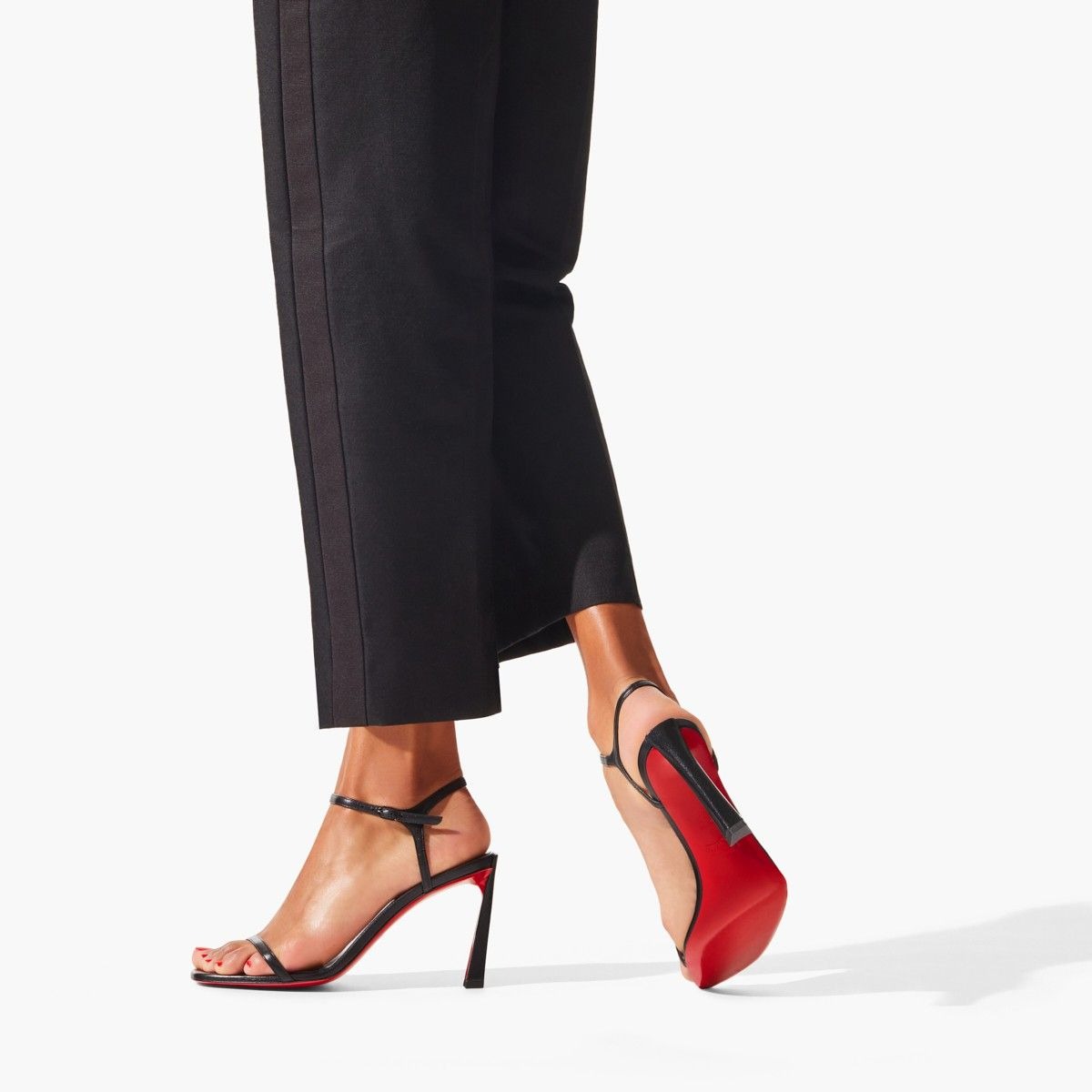 Christian Louboutin Condora Sling Pump 85 Mm Sandales en Cuir Nappa Noir – Image 5