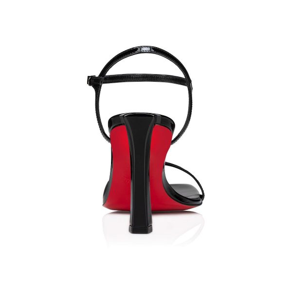 Christian Louboutin Condora Sling Pump 85 Mm Sandales en Cuir Verni Calf Noir – Image 3