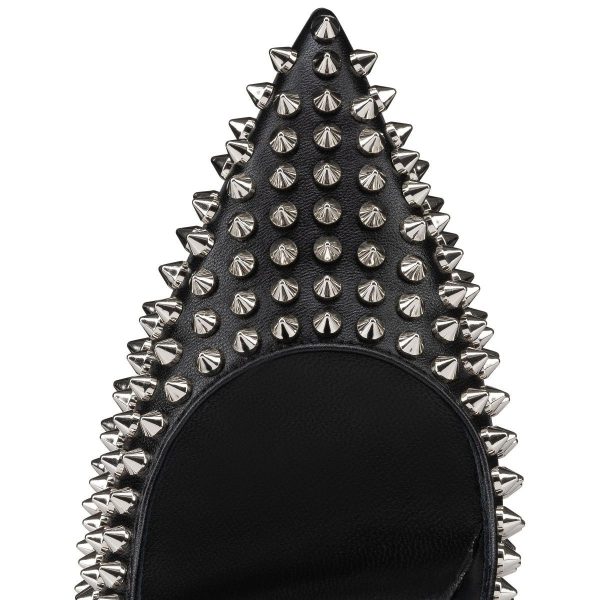 Christian Louboutin Condora Spikes 100 mm Escarpins Cuir Nappa Noir – Image 3