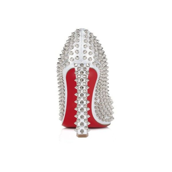 Christian Louboutin Condora Spikes 100 mm Escarpins Cuir Nappa Irisé et Speccchio Argent – Image 4