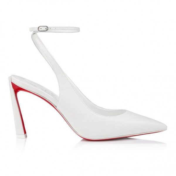 Christian Louboutin Condora Strap escarpins à brides 100 mm en cuir blanc – Image 3