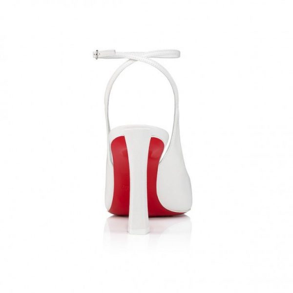 Christian Louboutin Condora Strap escarpins à brides 100 mm en cuir blanc – Image 4