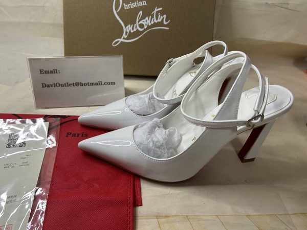 Christian Louboutin Condora Strap escarpins à brides 100 mm en cuir blanc – Image 6