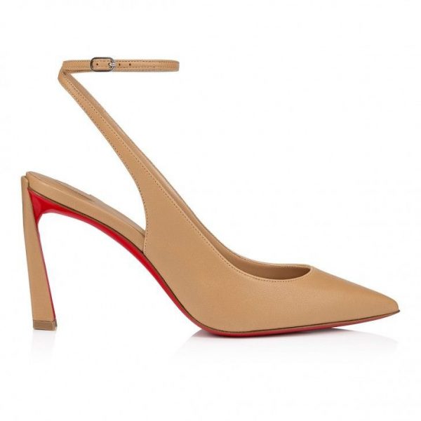 Christian Louboutin Condora Strap escarpins à brides 100 mm en cuir toffee – Image 2