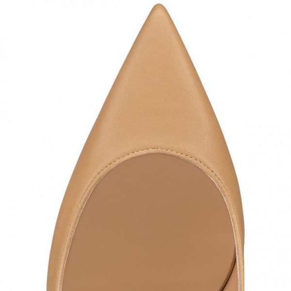 Christian Louboutin Condora Strap escarpins à brides 100 mm en cuir toffee – Image 4