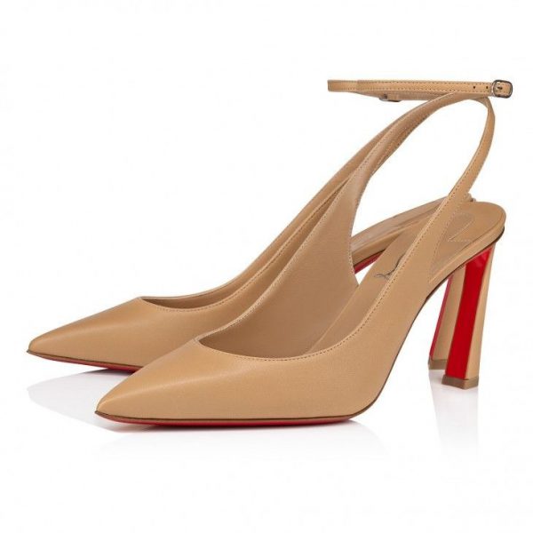 Christian Louboutin Condora Strap escarpins à brides 100 mm en cuir toffee