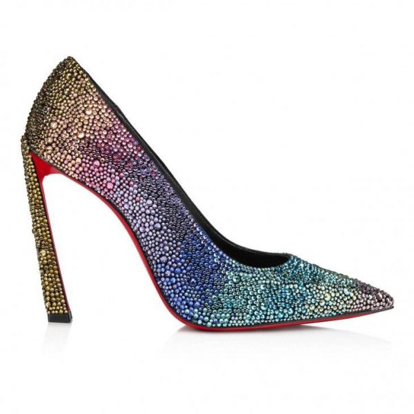 Christian Louboutin Condora Strass Rainbow escarpins 100 mm noirs – Image 2