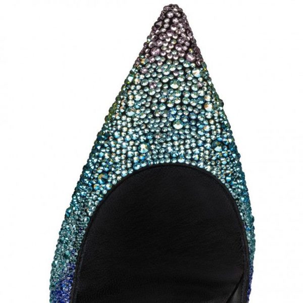 Christian Louboutin Condora Strass Rainbow escarpins 100 mm noirs – Image 4