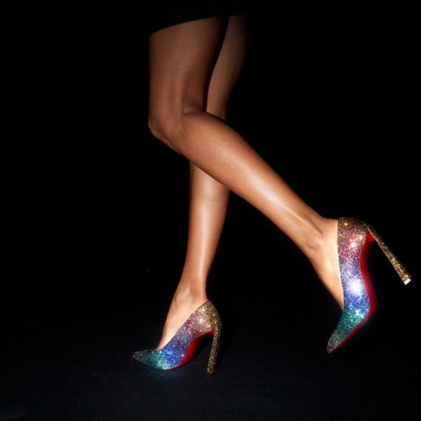 Christian Louboutin Condora Strass Rainbow escarpins 100 mm noirs – Image 5