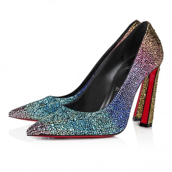 Christian Louboutin Condora Strass Rainbow escarpins 100 mm noirs