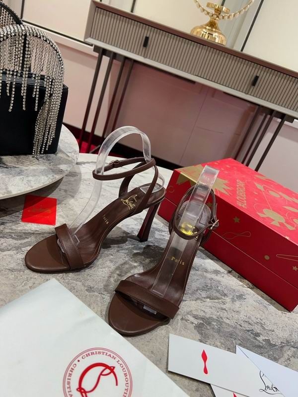 Christian Louboutin Condorapik Queen Sandales 100mm Cuir Nappa Café