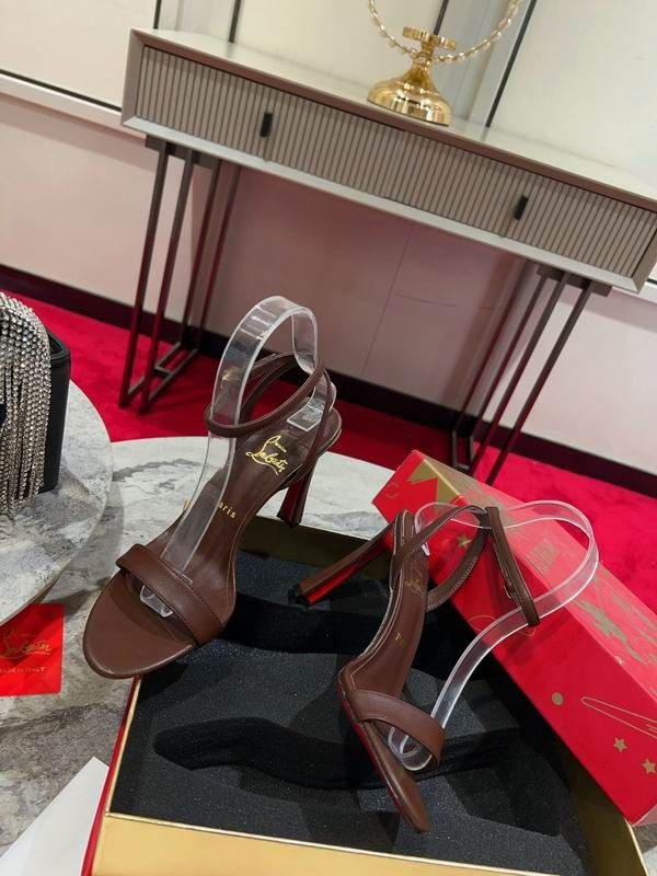 Christian Louboutin Condorapik Queen Sandales 100mm Cuir Nappa Café – Image 2