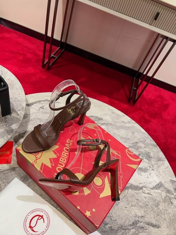 Christian Louboutin Condorapik Queen Sandales 100mm Cuir Nappa Café – Image 3