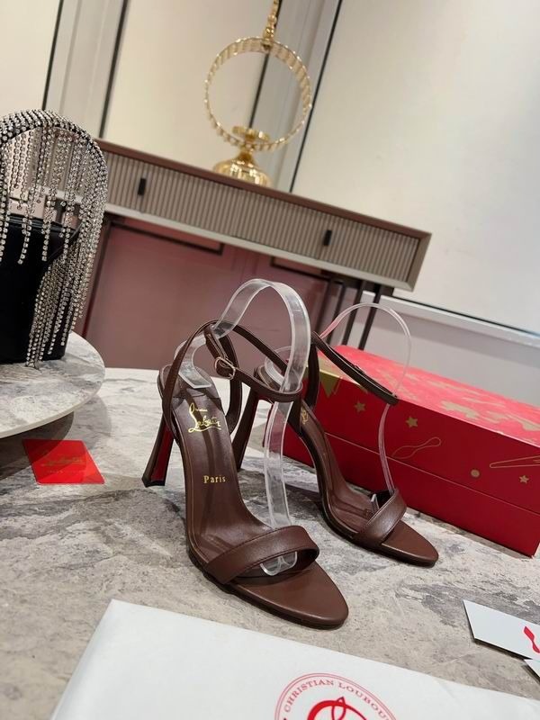 Christian Louboutin Condorapik Queen Sandales 100mm Cuir Nappa Café – Image 4