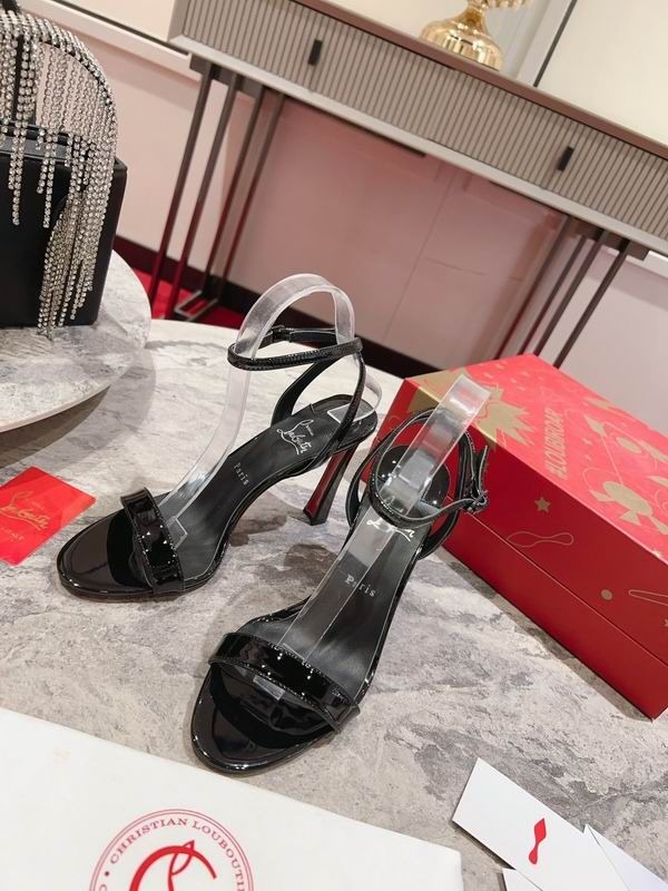 Christian Louboutin Condorapik Queen Sandales 100mm Cuir Verni Noir