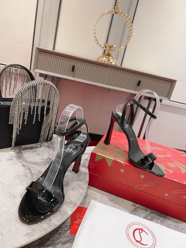 Christian Louboutin Condorapik Queen Sandales 100mm Cuir Verni Noir – Image 2