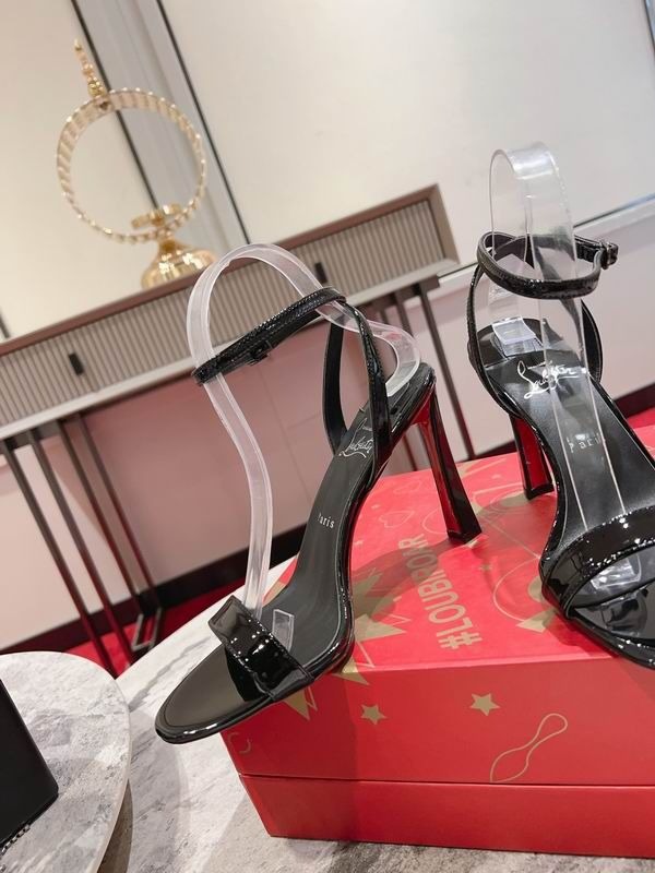 Christian Louboutin Condorapik Queen Sandales 100mm Cuir Verni Noir – Image 4