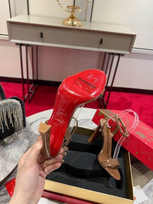 Christian Louboutin Condorapik Queen Sandales 100mm Cuir Verni Caramel – Image 5