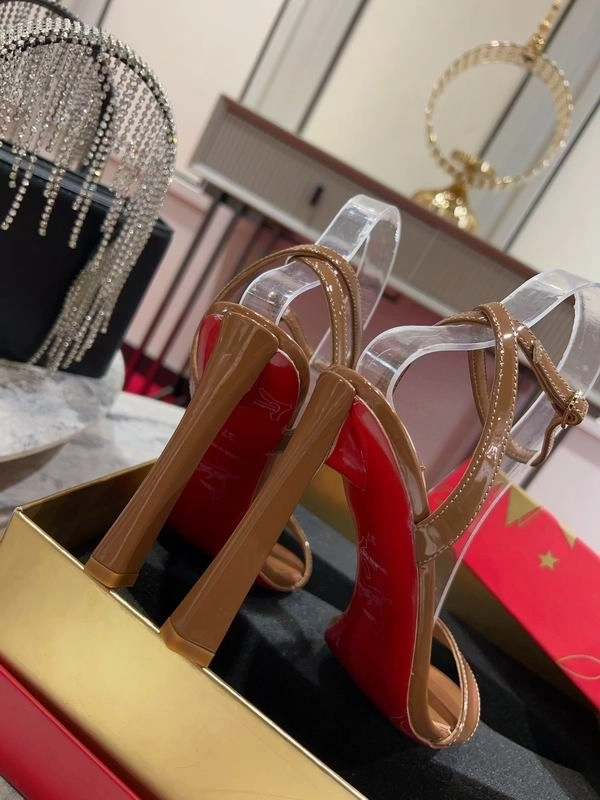 Christian Louboutin Condorapik Queen Sandales 100mm Cuir Verni Caramel – Image 2
