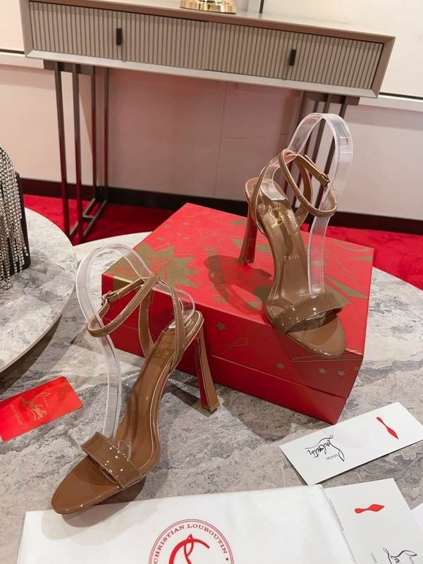 Christian Louboutin Condorapik Queen Sandales 100mm Cuir Verni Caramel – Image 4