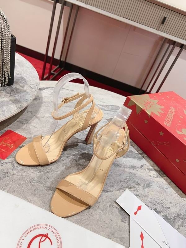 Christian Louboutin Condorapik Queen Sandales 100mm Cuir Verni Nude