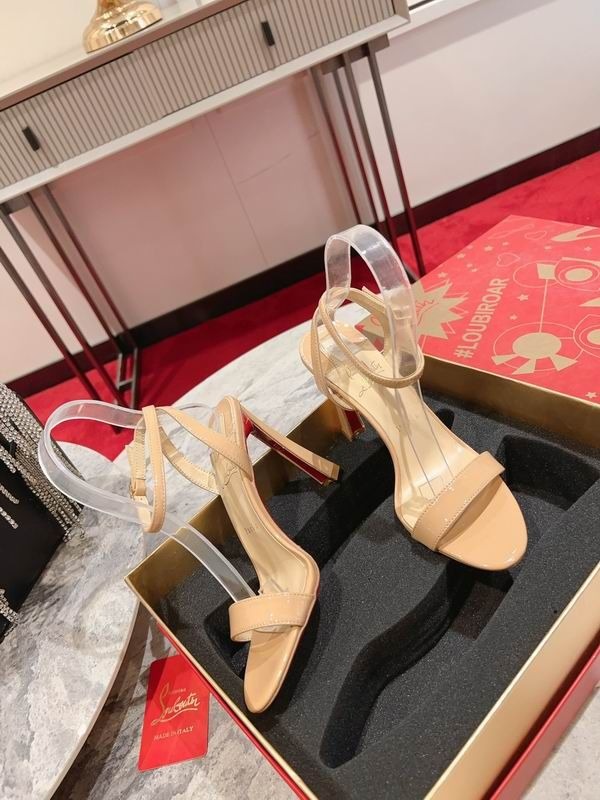 Christian Louboutin Condorapik Queen Sandales 100mm Cuir Verni Nude – Image 2