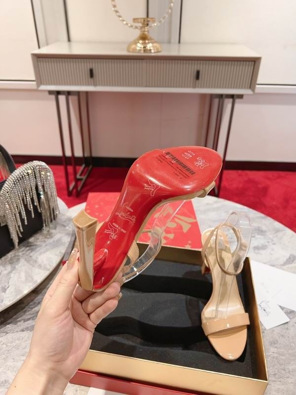 Christian Louboutin Condorapik Queen Sandales 100mm Cuir Verni Nude – Image 5