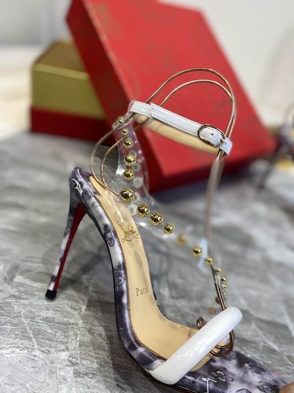 Christian Louboutin Corinetta Sandales 100mm Cuir Verni Specchio PVC Multicolore – Image 3