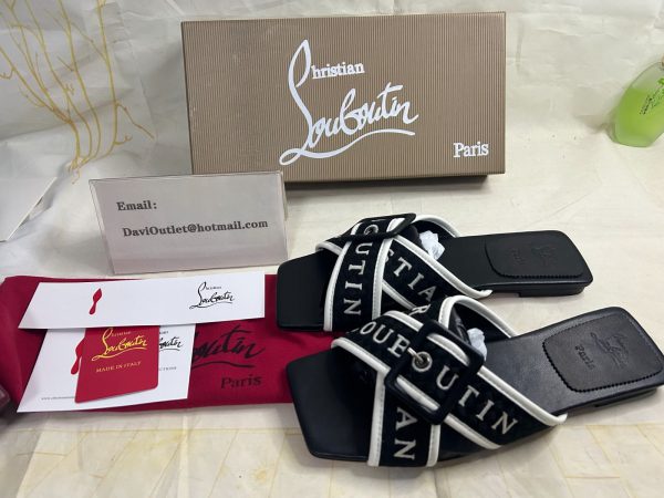Christian Louboutin Crossimule Sandales Cuir Noir – Image 2