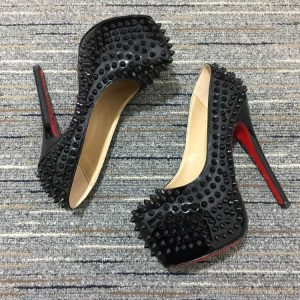 Christian Louboutin Daffodile Spikes plateforme 160 mm verni noir