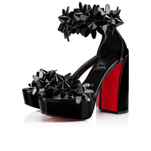 Christian Louboutin Daisy Spikes Alta Escarpins 130mm Veau Verni Noir