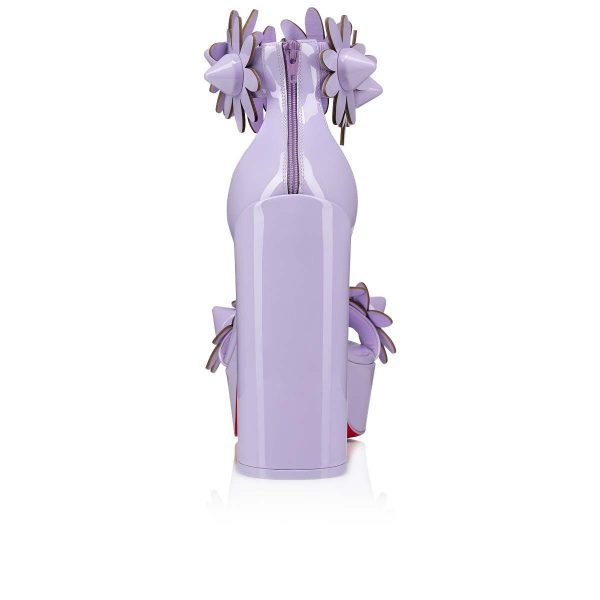 Christian Louboutin Daisy Spikes Alta Escarpins 130mm Veau Verni Lilac Smoke – Image 3
