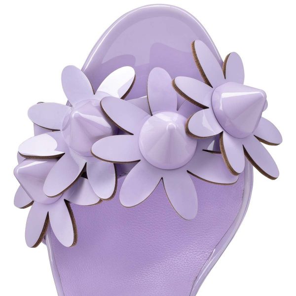 Christian Louboutin Daisy Spikes Alta Escarpins 130mm Veau Verni Lilac Smoke – Image 4