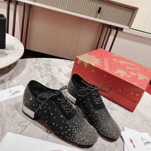 Christian Louboutin Degraginzbar Derbies 30mm en Satin Cristal Noir