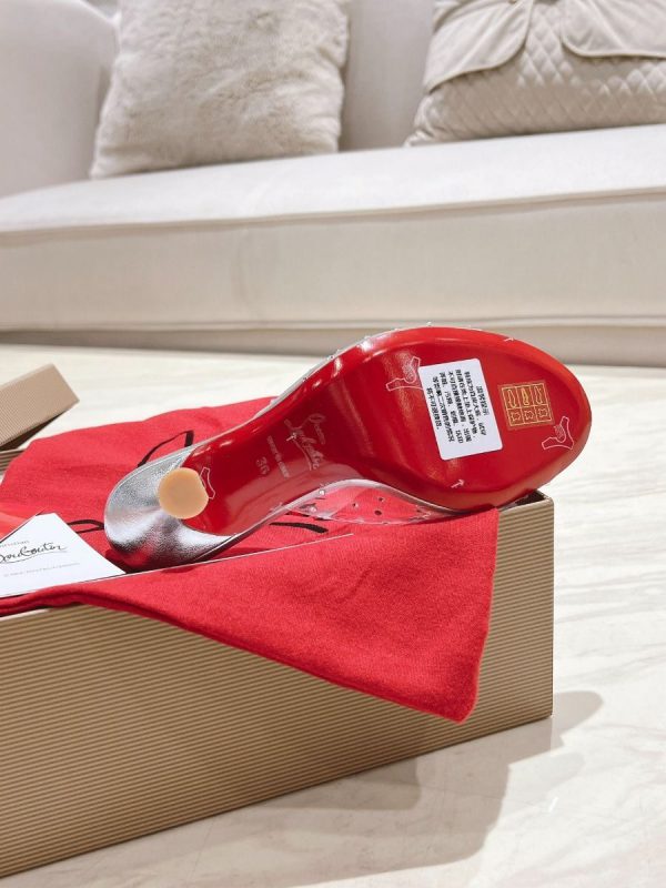 Christian Louboutin Mules Degramule Strass 85 mm en cuir argent – Image 4
