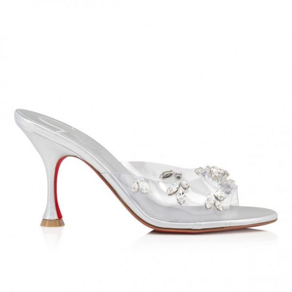 Christian Louboutin Degraqueen 85 Mm Mules PVC Nappa Cristal – Image 2