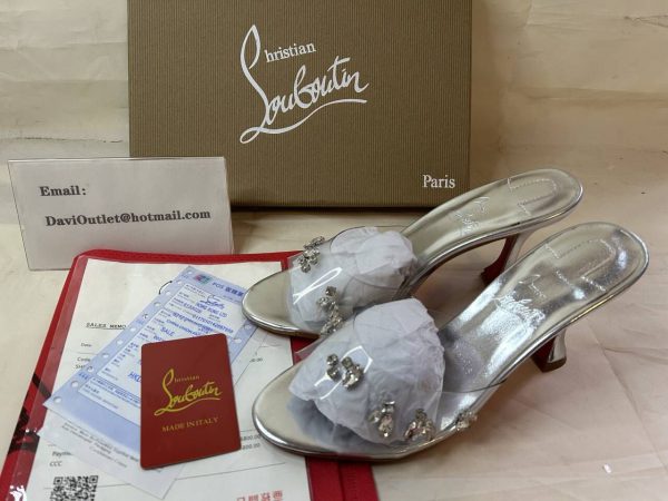 Christian Louboutin Degraqueen 85 Mm Mules PVC Nappa Cristal – Image 5