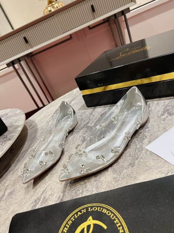 Christian Louboutin Ballerines Degraqueen en PVC et cuir nappa iridescent argent – Image 2