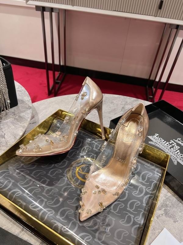 Christian Louboutin Degraqueen escarpins 100 mm en PVC et cuir nappa pêche clair – Image 2