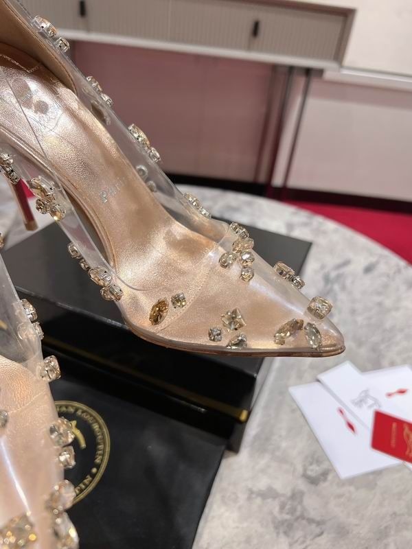 Christian Louboutin Degraqueen escarpins 100 mm en PVC et cuir nappa pêche clair – Image 3
