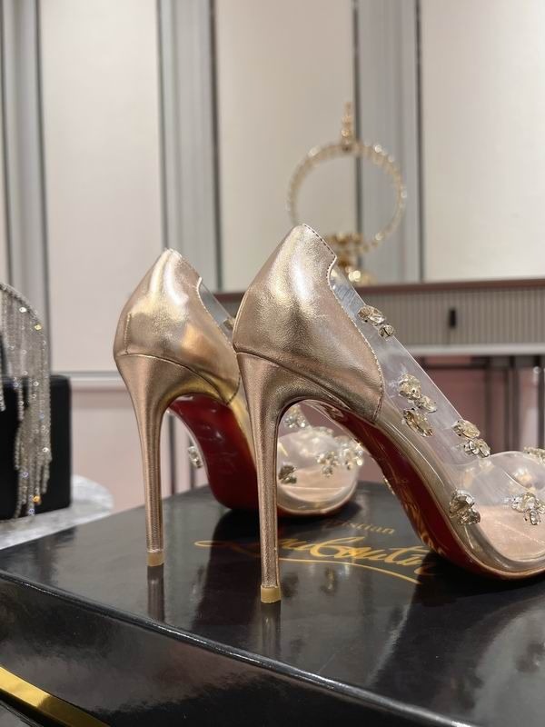 Christian Louboutin Degraqueen escarpins 100 mm en PVC et cuir nappa pêche clair – Image 4