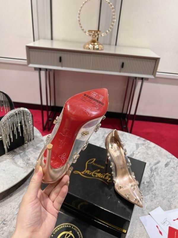 Christian Louboutin Degraqueen escarpins 100 mm en PVC et cuir nappa pêche clair – Image 5