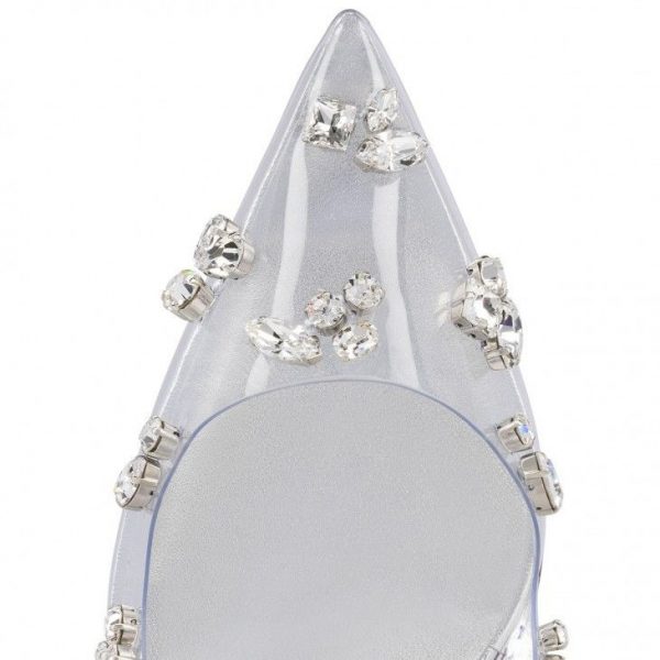 Christian Louboutin Degraqueen escarpins 100 mm en PVC et cuir nappa argenté – Image 4