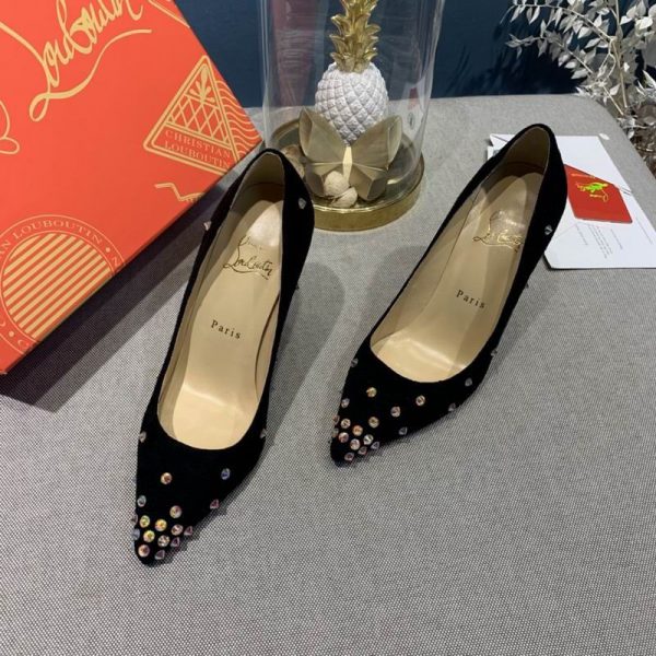 Christian Louboutin Degraspike escarpins cloutés 100 mm en daim noir – Image 2