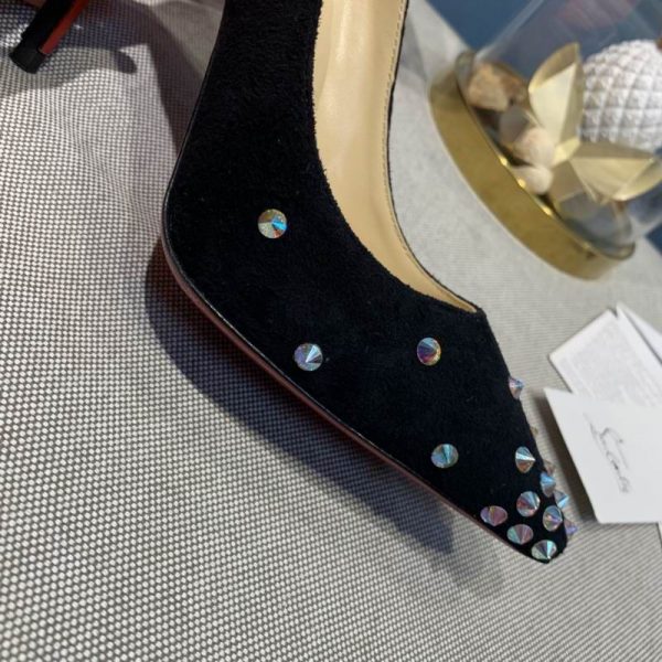 Christian Louboutin Degraspike escarpins cloutés 100 mm en daim noir – Image 3