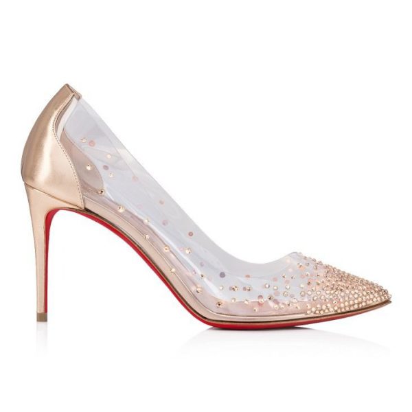Christian Louboutin Degrastrass PVC 85 mm Escarpins PVC et Cuir Irisé Leche – Image 2