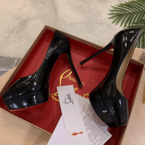 Christian Louboutin Dirditta 130mm Escarpins Cuir Verni Noir